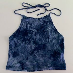 Tie Dye Halter String Crop Top
